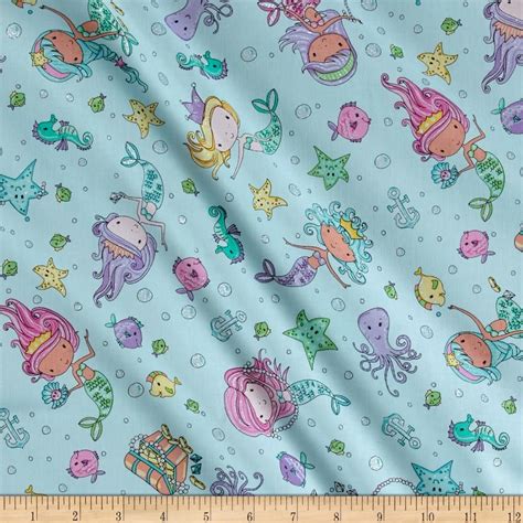 https www.fabric.com buy 0411306 timeless-treasures-mermaids-metallic-aqua|Timeless Treasures Mermaid Fabric .